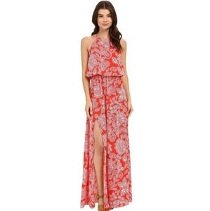 Show me your MuMu Aquarius red Heather halter maxi dress size XS